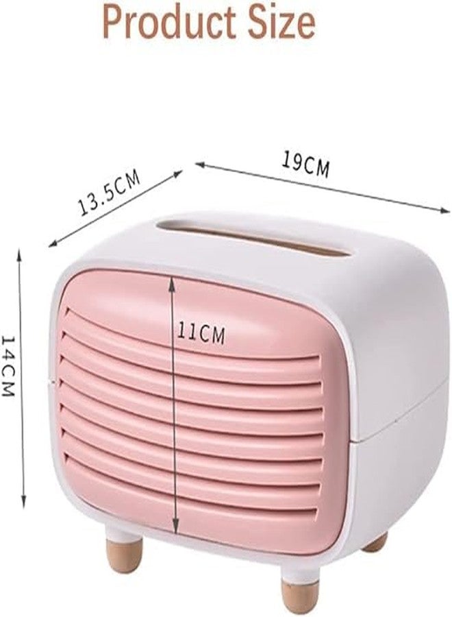 JAMBUVANTI Radio Type Tissue Box Tissue Container Tissue Holder Pumping Paper Box Living Room Home Decor Living Room Bedroom Dining Table Office Coffee Table Restaurant Tissue Box Multicolor - Image 4